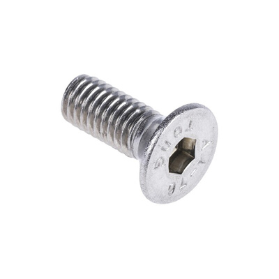 RS PRO Plain Stainless Steel Hex Socket Countersunk Screw, ISO 10642, M6 x 16mm