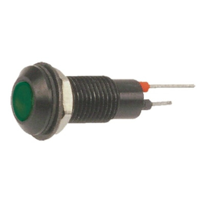 Marl Green Panel Mount Indicator, 12V dc, 6.4mm Mounting Hole Size