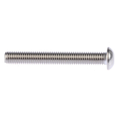RS PRO Plain Stainless Steel Hex Socket Button Screw, ISO 7380, M8 x 60mm