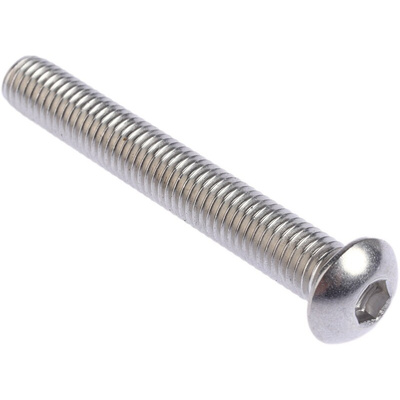 RS PRO Plain Stainless Steel Hex Socket Button Screw, ISO 7380, M8 x 60mm