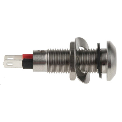 Marl Green Panel Mount Indicator, 24V dc, 8.1mm Mounting Hole Size, Solder Tab Termination, IP67