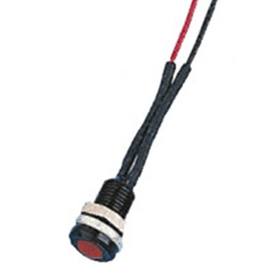 Oxley Red Panel Mount Indicator, 1.9V dc, 6.4mm Mounting Hole Size, Lead Wires Termination, IP66