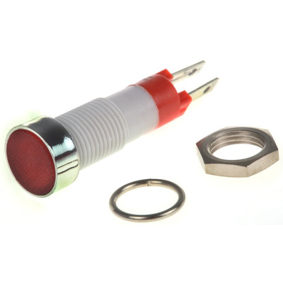 Signal Construct Red Panel Mount Indicator, 24 → 28V, 8mm Mounting Hole Size