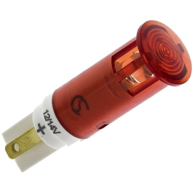 Signal Construct Red Panel Mount Indicator, 12 → 14V, 10mm Mounting Hole Size