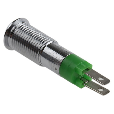Signal Construct Green Panel Mount Indicator, 24V dc, 8mm Mounting Hole Size, Solder Tab Termination, IP67