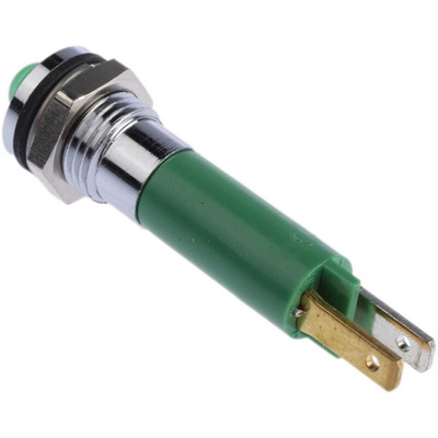 CML Innovative Technologies Green Panel Mount Indicator, 24V, 8mm Mounting Hole Size, Solder Tab Termination, IP67