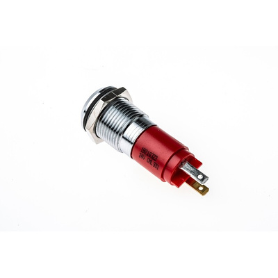 CML Innovative Technologies Red Panel Mount Indicator, 24V, 14mm Mounting Hole Size, Solder Tab Termination, IP67