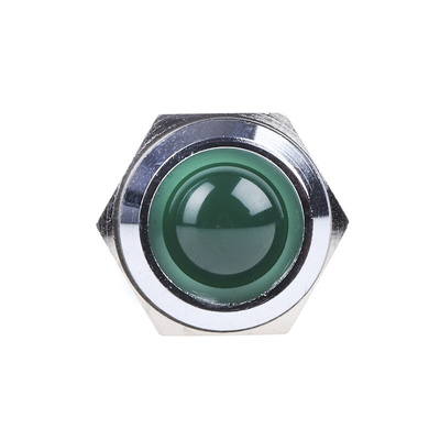 CML Innovative Technologies Green Panel Mount Indicator, 24V, 14mm Mounting Hole Size, Solder Tab Termination, IP67