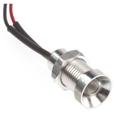 Oxley Red Panel Mount Indicator, 8mm Mounting Hole Size, Lead Wires Termination, IP68