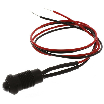Oxley Red Panel Mount Indicator, 8mm Mounting Hole Size, Lead Wires Termination, IP67