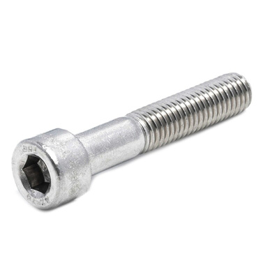 RS PRO Plain Stainless Steel Hex Socket Cap Screw, DIN 912, M8 x 45mm