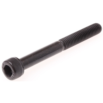 RS PRO Black, Self-Colour Steel Hex Socket Cap Screw, DIN 912, M6 x 55mm