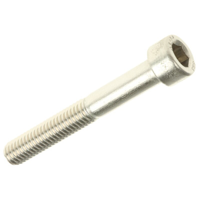RS PRO Plain Stainless Steel Hex Socket Cap Screw, DIN 912, M6 x 45mm