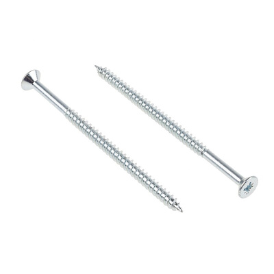 RS PRO Pozidriv Countersunk Steel Wood Screw Bright Zinc Plated, No. 10 Thread, 3.1/2in Length
