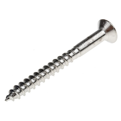 RS PRO Pozidriv Countersunk Stainless Steel Wood Screw, A2 304, 4mm Thread, 40mm Length
