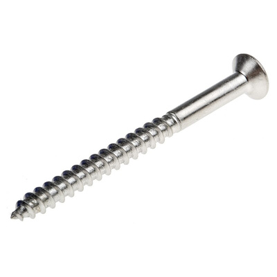RS PRO Pozidriv Countersunk Stainless Steel Wood Screw, A2 304, 4mm Thread, 50mm Length