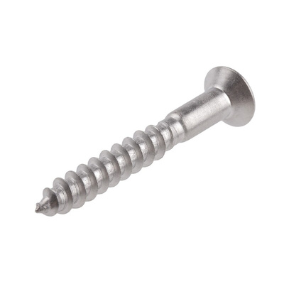 RS PRO Pozidriv Countersunk Stainless Steel Wood Screw, A2 304, 5mm Thread, 40mm Length