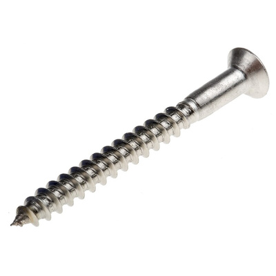 RS PRO Pozidriv Countersunk Stainless Steel Wood Screw, A2 304, 5mm Thread, 50mm Length