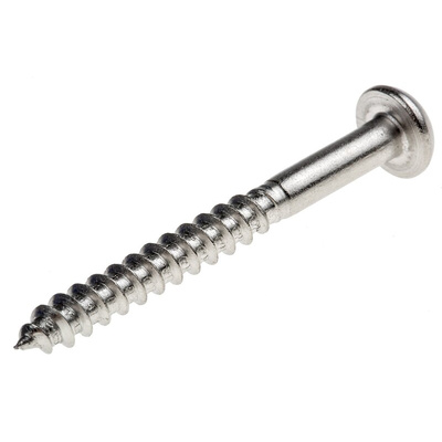 RS PRO Pozidriv Round Stainless Steel Wood Screw, A2 304, 4mm Thread, 40mm Length