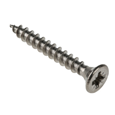RS PRO Pozidriv Countersunk Stainless Steel Wood Screw, A2 304, 4mm Thread, 30mm Length