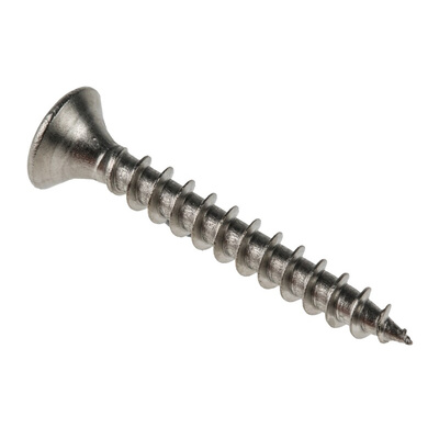 RS PRO Pozidriv Countersunk Stainless Steel Wood Screw, A2 304, 4mm Thread, 30mm Length