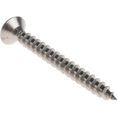 RS PRO Pozidriv Countersunk Stainless Steel Wood Screw, A2 304, 4mm Thread, 40mm Length