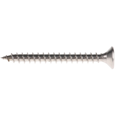 RS PRO Pozidriv Countersunk Stainless Steel Wood Screw, A2 304, 4mm Thread, 40mm Length