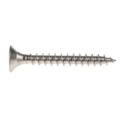 RS PRO Pozidriv Countersunk Stainless Steel Wood Screw, A2 304, 5mm Thread, 40mm Length