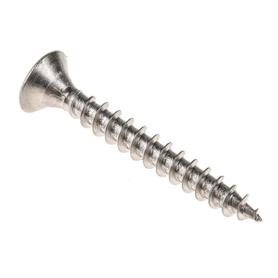 RS PRO Pozidriv Countersunk Stainless Steel Wood Screw, A2 304, 5mm Thread, 40mm Length