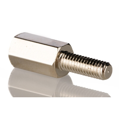 RS PRO Standoff, M3 x M3 Thread, 6mm Body, Brass, Male/Female, 8mm Stud