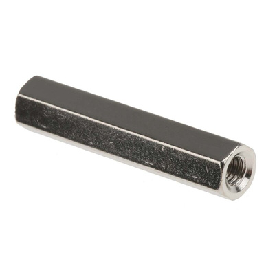 RS PRO Standoff, M3 x M3 Thread, 25mm Body, Brass, Female/Female