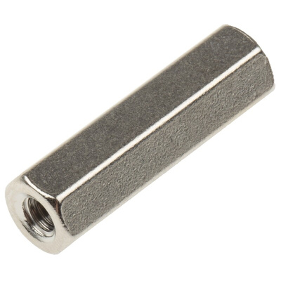 RS PRO Standoff, M4 x M4 Thread, 25mm Body, Brass, Female/Female