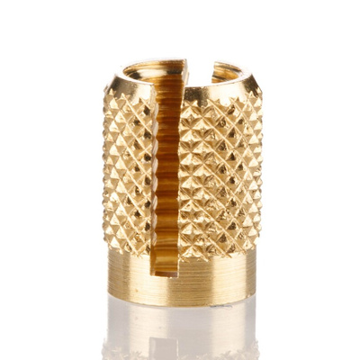 RS PRO, M6 Brass Threaded Insert diameter 8mm Depth 12.7mm