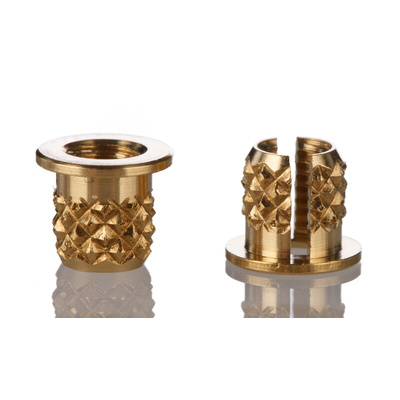 RS PRO, M3 Brass Threaded Insert diameter 4mm Depth 4.78mm