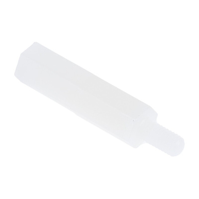 RS PRO Standoff, M3 x M3 Thread, 20mm Body, Nylon, Male/Female, 6mm Stud