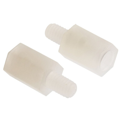 RS PRO Standoff, M4 x M4 Thread, 10mm Body, Nylon, Male/Female, 6mm Stud