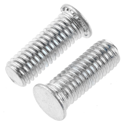 RS PRO Steel Zinc plated & clear Passivated Self Clinching Stud, M5, length-14mm