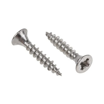 RS PRO Pozidriv Countersunk Stainless Steel Wood Screw, A2 304, 3.5mm Thread, 20mm Length