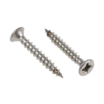 RS PRO Pozidriv Countersunk Stainless Steel Wood Screw, A2 304, 3.5mm Thread, 25mm Length