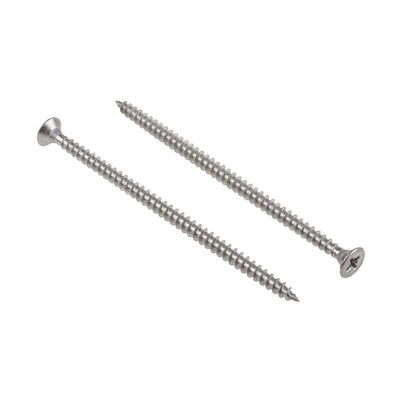 RS PRO Pozidriv Countersunk Stainless Steel Wood Screw, A2 304, 5mm Thread, 100mm Length