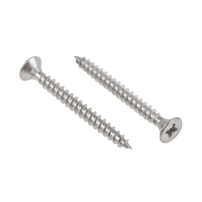 RS PRO Pozidriv Countersunk Stainless Steel Wood Screw, A2 304, 6mm Thread, 60mm Length