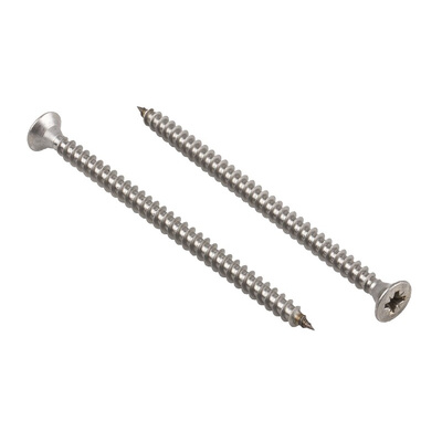 RS PRO Pozidriv Countersunk Stainless Steel Wood Screw, A2 304, 6mm Thread, 100mm Length