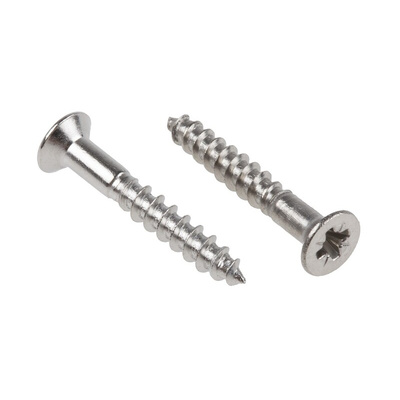 RS PRO Pozidriv Countersunk Stainless Steel Wood Screw, A2 304, 3mm Thread, 20mm Length