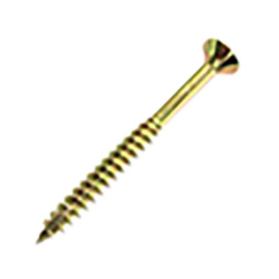 UNIFIX VORTEX Pozidriv Countersunk Steel Wood Screw Yellow Passivated, Zinc Plated, 4.5mm Thread, 60mm Length