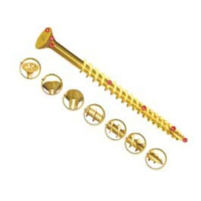 UNIFIX VORTEX Pozidriv Countersunk Steel Wood Screw Yellow Passivated, Zinc Plated, 5mm Thread, 90mm Length