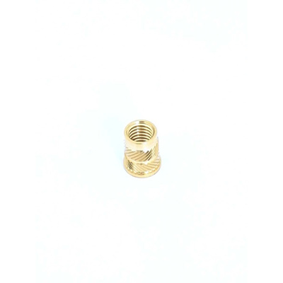RS PRO, M4 Brass Threaded Insert, 6.3mm diameter 5.6mm Depth 8.2mm