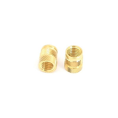 RS PRO, M4 Brass Threaded Insert, 6.3mm diameter 5.6mm Depth 8.2mm