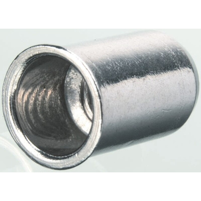 POP Galvanised, M3 Steel Threaded Insert, 5.3mm diameter 4.8mm Depth 9mm