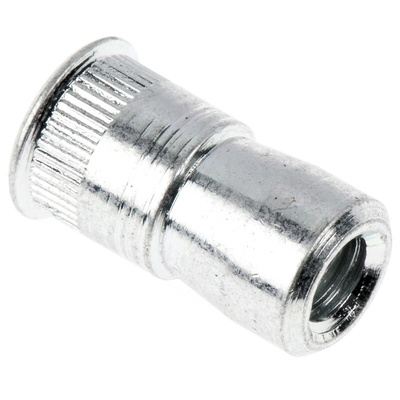 POP Clear Passivated, Galvanised, M3 Steel Threaded Insert, 5.36mm Depth 9.4mm