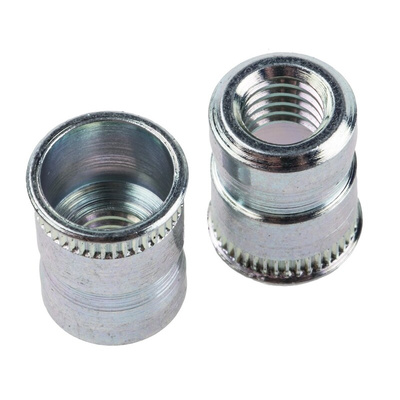 POP Clear Passivated, Galvanised, M6 Steel Threaded Insert, 10.16mm Depth 13.08mm